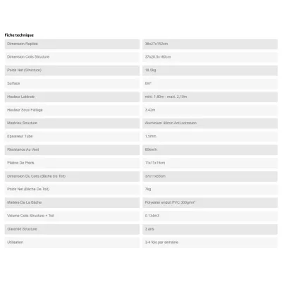 XPTENT - Tonnelle pliante PRO - Alu 45mm 2x3m ● Bâche 380g/m² Étanche