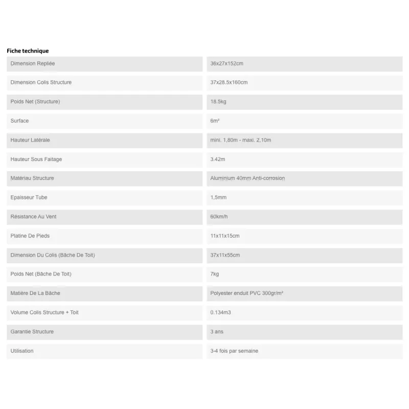 XPTENT - Tonnelle pliante PRO - Alu 45mm 2x3m ● Bâche 380g/m² Étanche