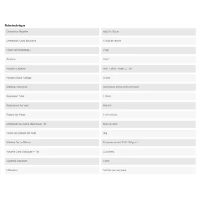 XPTENT - Tonnelle pliante PRO - Alu 45mm 3x6m ● Bâche 450g/m² Étanche polyester pvc