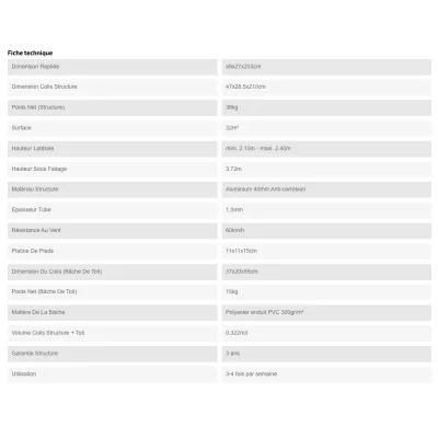 XPTENT - Tonnelle pliante PRO - Alu 45mm 4x8m ● Bâche 450g/m² Étanche