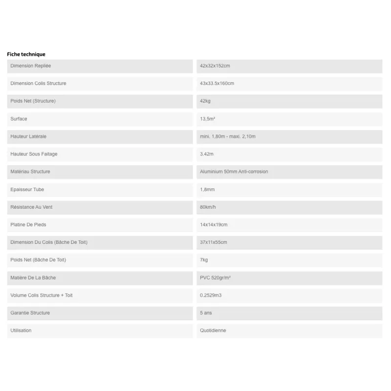 XPTENT - Barnum pliant PRO+ Alu 55 3x4,5m ● Très Solide, Haute Qualité