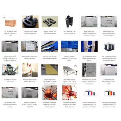 Barnum Acier premium 32 mm 2X2m - toit polyester pvc 380g/m2