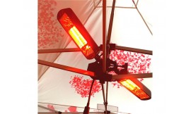 Chauffage Duo Lampes, 1600W IP23 pour tente pliante et parasol
