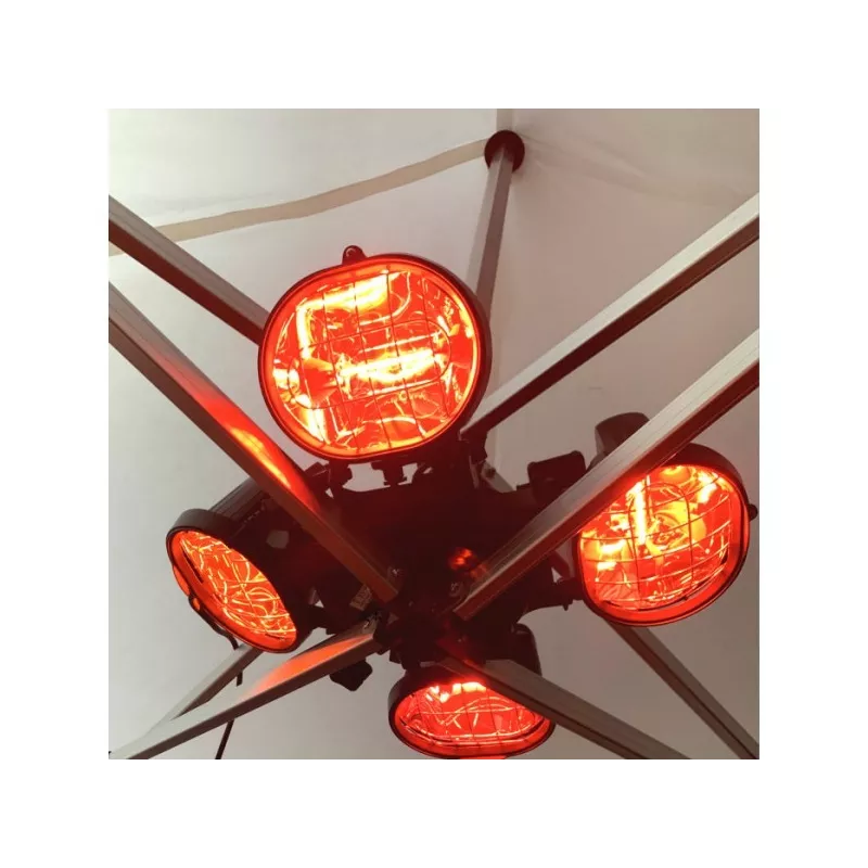 Chauffage à 4 Lampes, 1800W IP23 pour tente pliante et parasol