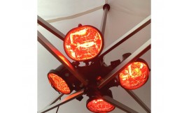 Chauffage à 4 Lampes, 1800W IP23 pour tente pliante et parasol