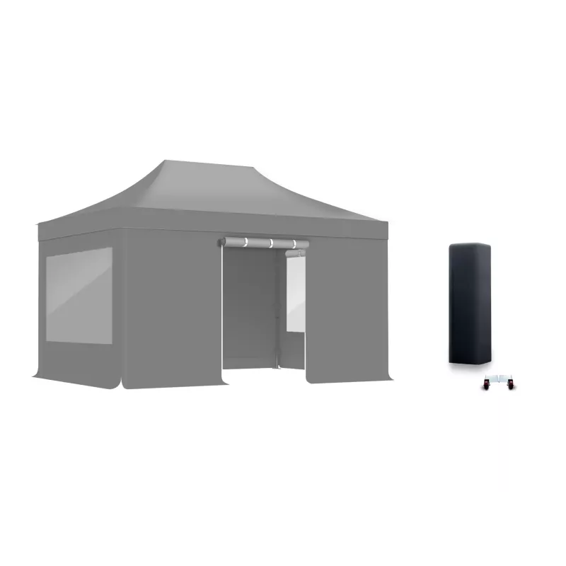 Pack Fenêtres rideaux Barnum pliant Acier premium 32mm 3X4,5m  - XPTENT - toit polyester pvc 450 g/m2