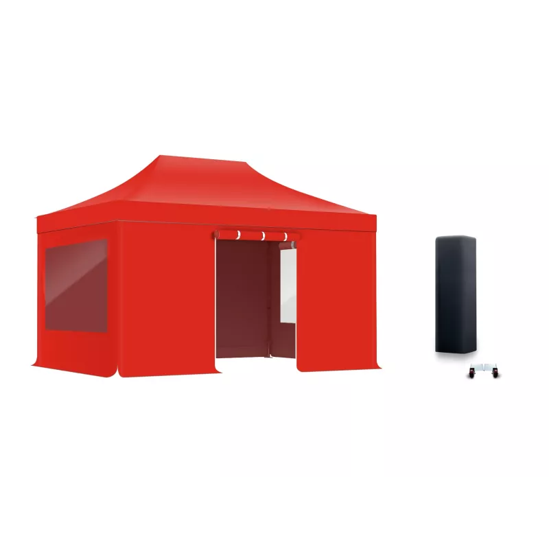 Pack Fenêtres rideaux Barnum pliant Acier premium 32mm 3X4,5m  - XPTENT - toit polyester pvc 450 g/m2
