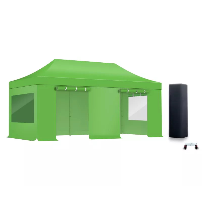 Pack Fenêtres rideaux Barnum pliant Acier premium 32mm 3X6m  - XPTENT - toit polyester pvc 450 g/m2