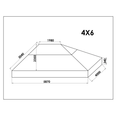 Bâche de toit 4x6m - 520g/m² 100% PVC