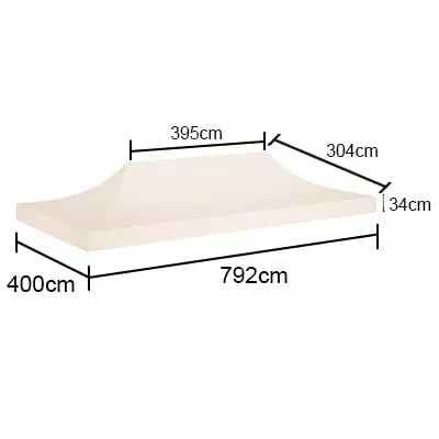 XPTENT - Bâche de toit 4x8m - 300g/m² pour Tente Pliante