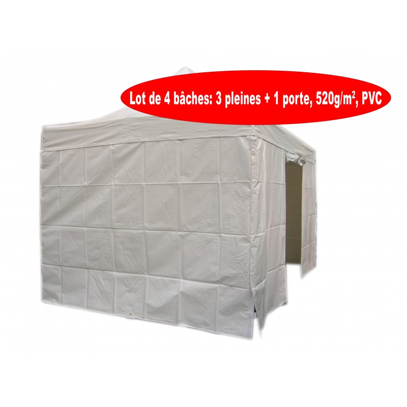 XPTENT - Lot de 3 bâches pleines en PVC 520g/m² pour Tente Pliante