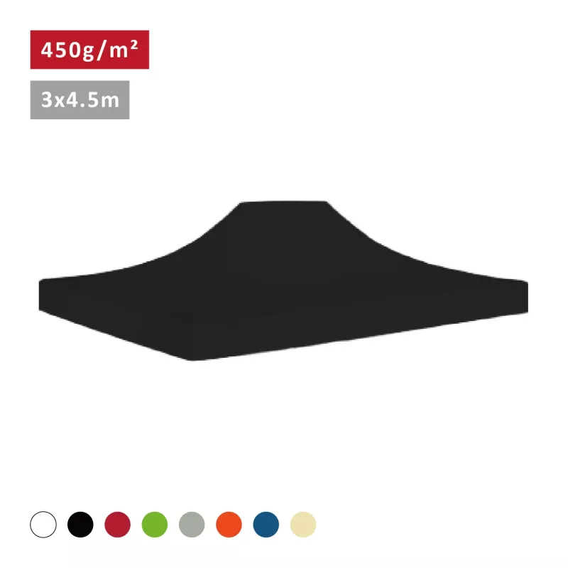 Bâche de toit 3x4,5m - 450g/m² Polyester-PVC Qualité Pro