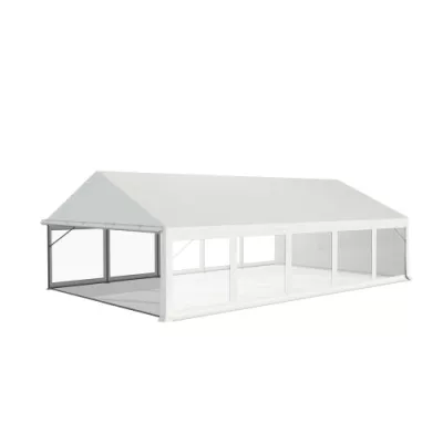 Tente de réception 5x8m avec tubes 38mm, bâche PVC 480g/m² blanche, ignifugée M2 – Idéale pour événements extérieurs