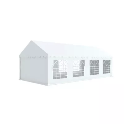 Tente de réception 5x8m avec tubes 38mm, bâche PVC 480g/m² blanche, ignifugée M2 – Idéale pour événements extérieurs