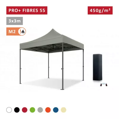 Barnum pro 3x3m Fibres de Verre 32mm - solide - bâche 450g/m2