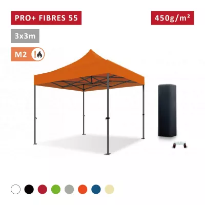 Barnum pro 3x3m Fibres de Verre 32mm - solide - bâche 450g/m2