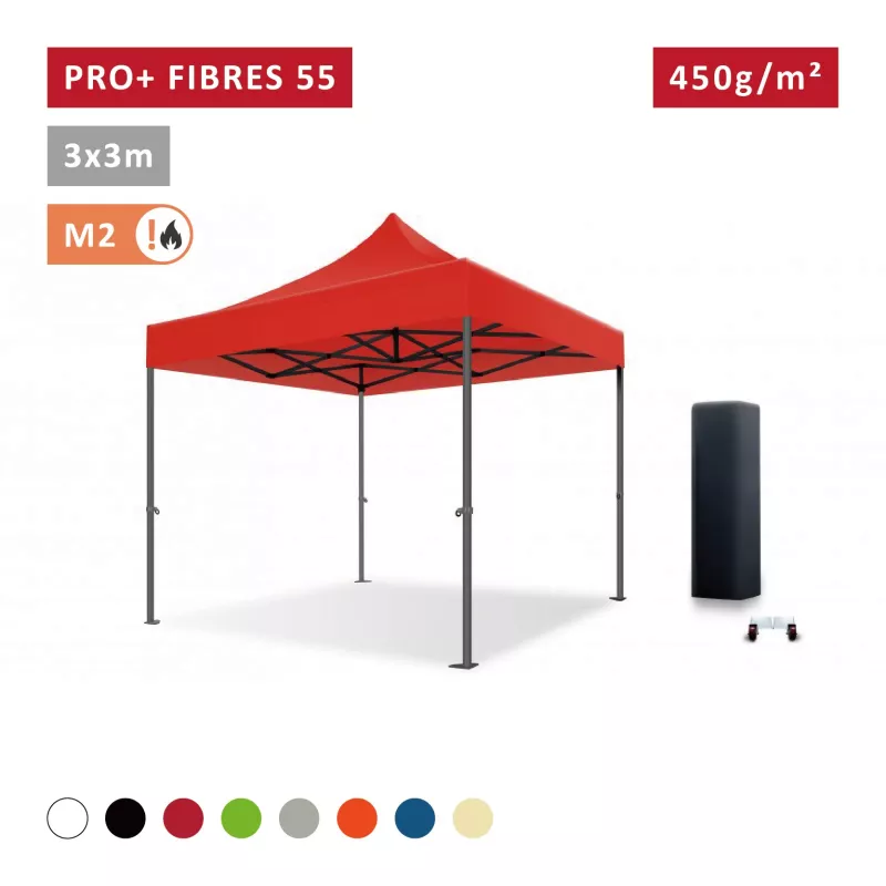 Barnum pro 3x3m Fibres de Verre 32mm - solide - bâche 450g/m2