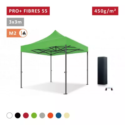 Barnum pro 3x3m Fibres de Verre 32mm - solide - bâche 450g/m2