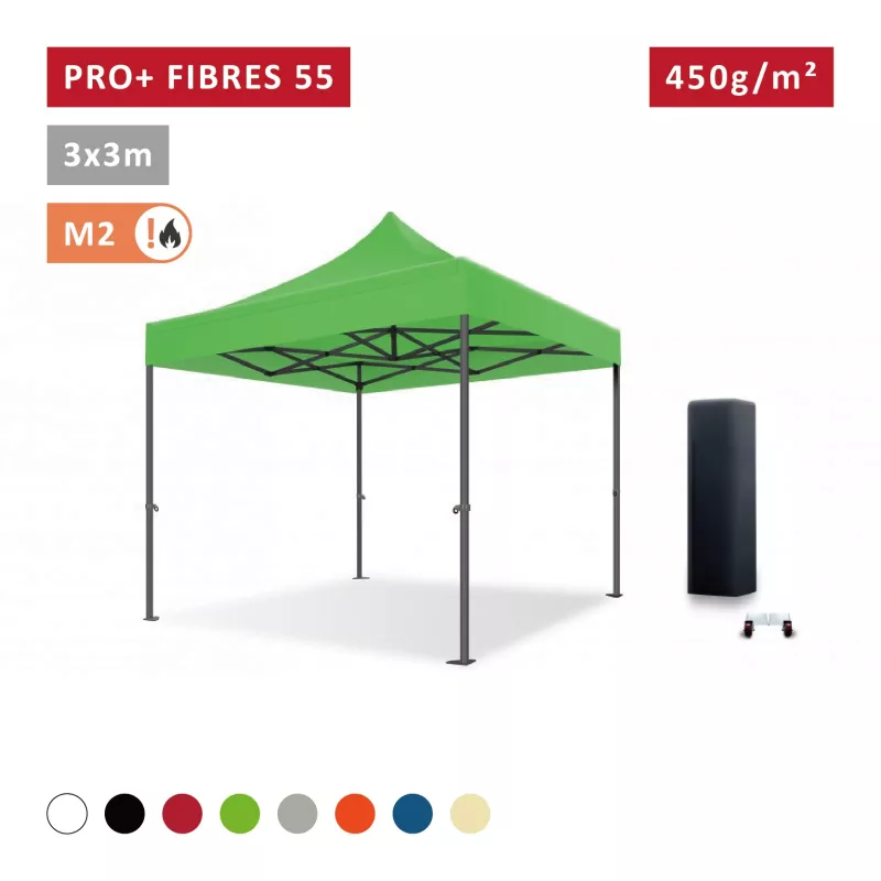 Barnum pro 3x3m Fibres de Verre 32mm - solide - bâche 450g/m2