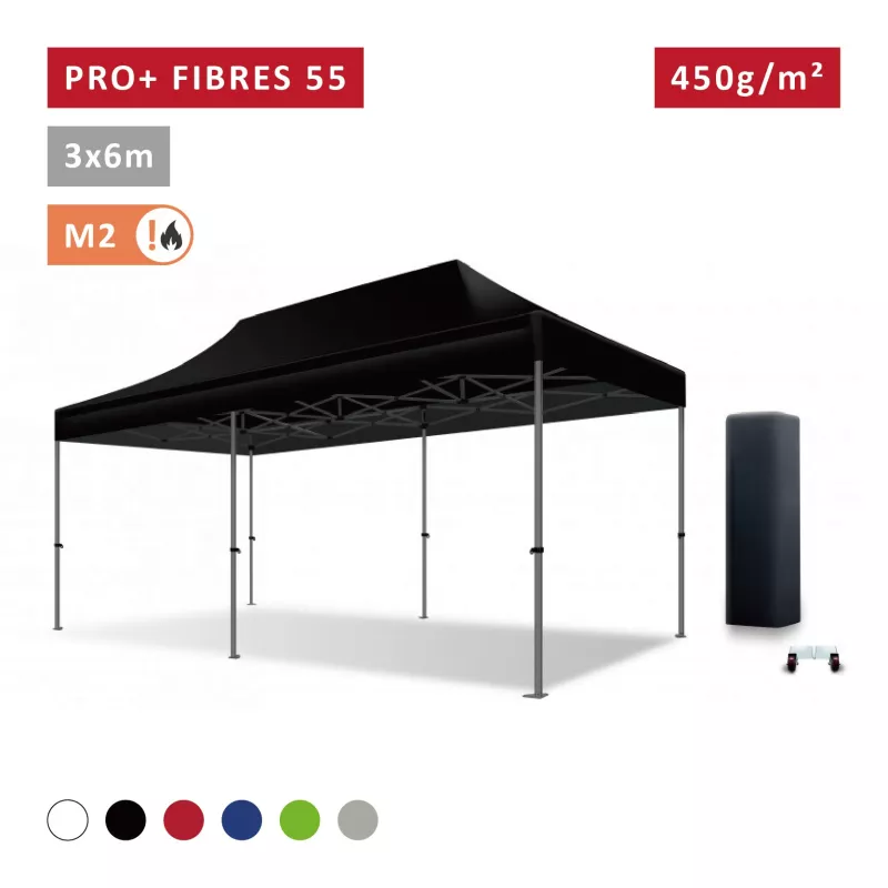 Barnum pliant pro 3x6m Fibres de Verre 55mm - ultra léger et flexible - technologie XPTENT