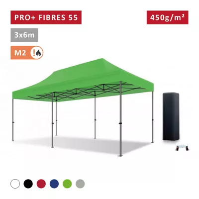 Barnum pliant pro 3x6m Fibres de Verre 55mm - ultra léger et flexible - technologie XPTENT