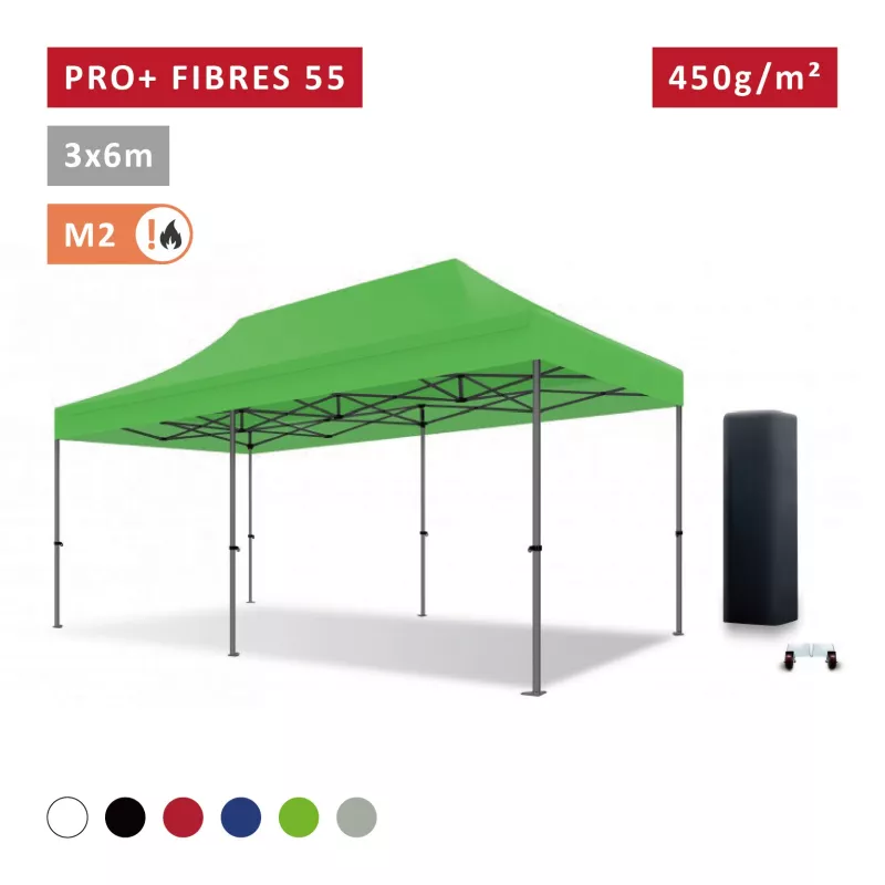 Barnum pliant pro 3x6m Fibres de Verre 55mm - ultra léger et flexible - technologie XPTENT