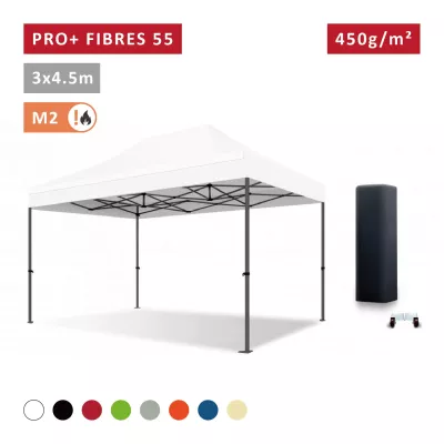 Barnum pliant 3x4,5m Fibres de Verre 55mm - léger et flexible - technologie XPTENT - toit polyester pvc