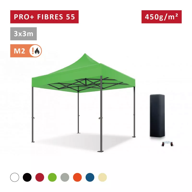 Barnum pro 3x3m Fibres de Verre 55mm - léger - XPTENT -  toit polyester pvc