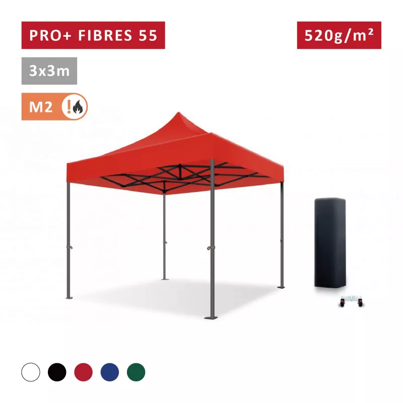 Barnum pro 3x3m Fibres de Verre 55mm - léger - XPTENT -  toit polyester pvc