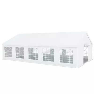 Tente de réception PRO 6x10m, PVC 500g/m², tubes 50mm, blanc ignifugé M2 – chapiteau résistant pour événements extérieurs