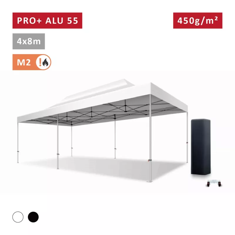 XPTENT - Barnum pliant PRO+ Alu 55mm 4x8m ● Très Solide, Haute Qualité