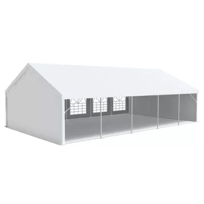 Tente de réception PRO 6x12m, PVC 500g/m², tubes 50mm, blanc ignifugé M2 – chapiteau résistant pour événements extérieurs
