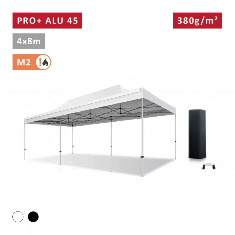 XPTENT - Tonnelle pliante PRO - Alu 45mm 4x8m ● Bâche 450g/m² Étanche