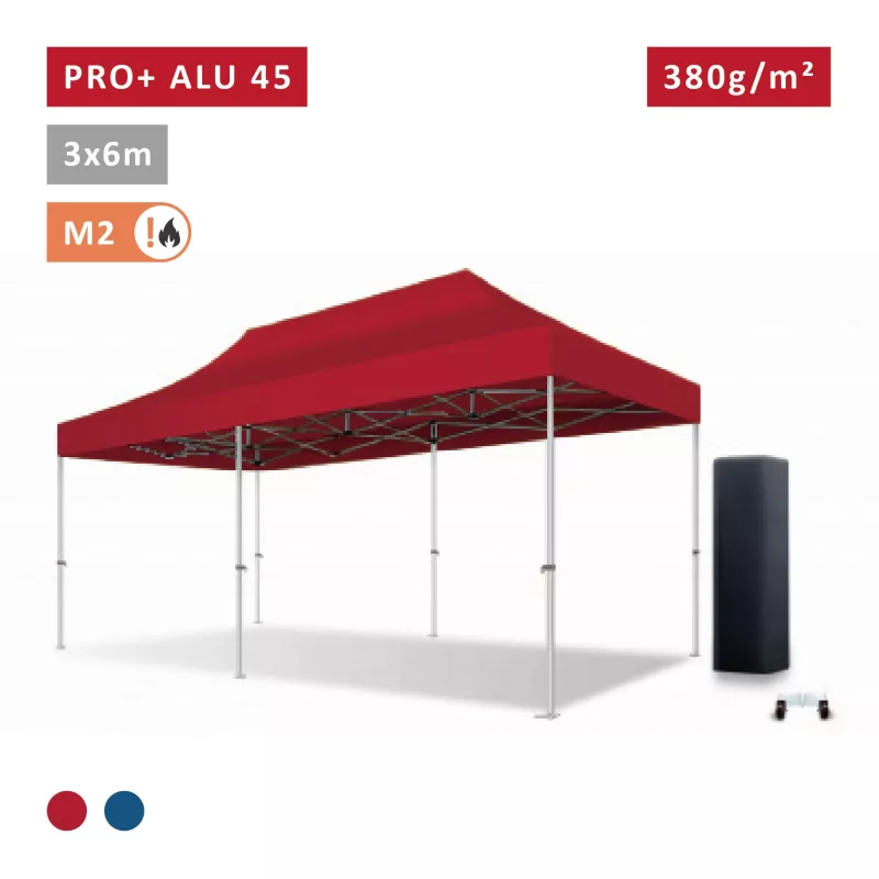 XPTENT - Tonnelle pliante PRO - Alu 45mm 3x6m ● Bâche 450g/m² Étanche polyester pvc