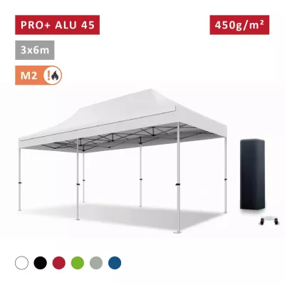 XPTENT - Tonnelle pliante PRO - Alu 45mm 3x6m ● Bâche 450g/m² Étanche polyester pvc