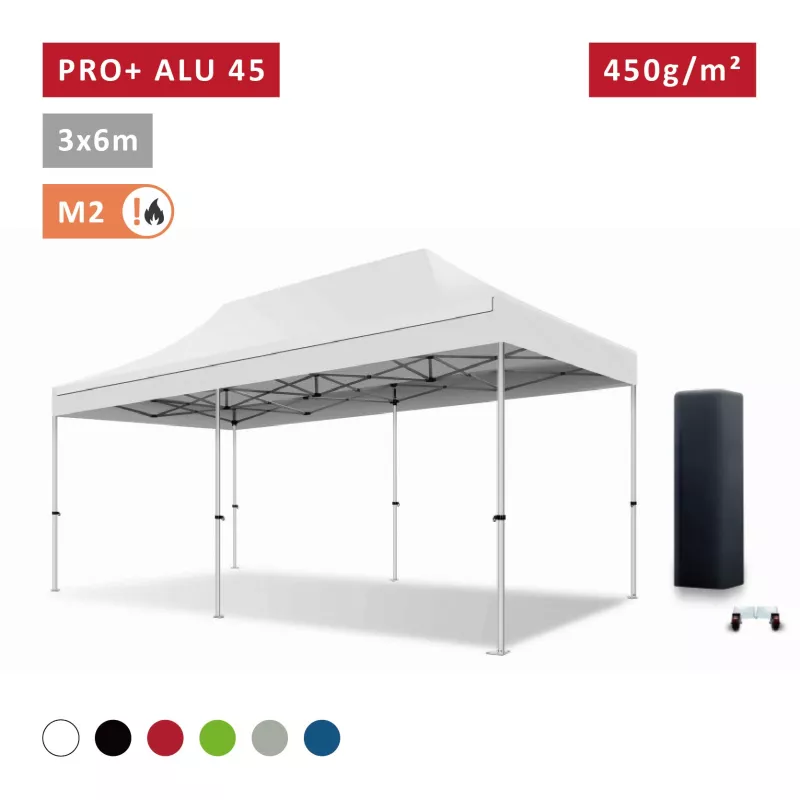 XPTENT - Tonnelle pliante PRO - Alu 45mm 3x6m ● Bâche 450g/m² Étanche polyester pvc