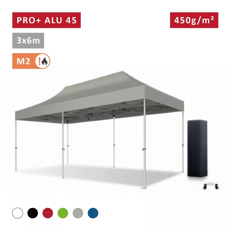 XPTENT - Tonnelle pliante PRO - Alu 45mm 3x6m ● Bâche 450g/m² Étanche polyester pvc