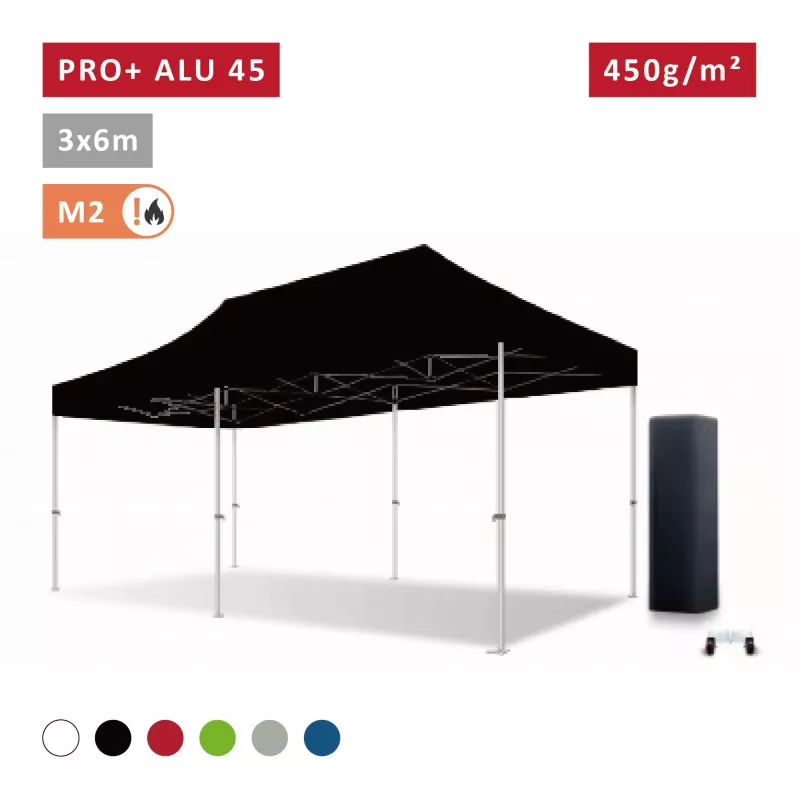 XPTENT - Tonnelle pliante PRO - Alu 45mm 3x6m ● Bâche 450g/m² Étanche polyester pvc