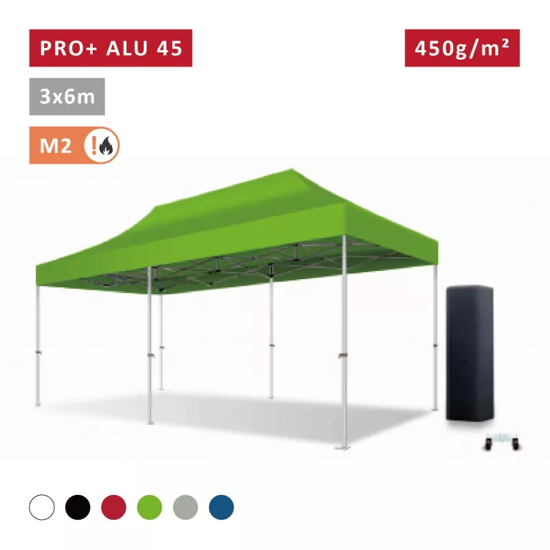 XPTENT - Tonnelle pliante PRO - Alu 45mm 3x6m ● Bâche 450g/m² Étanche polyester pvc