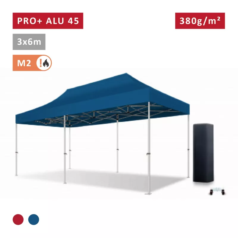 XPTENT - Tonnelle pliante PRO - Alu 45mm 3x6m ● Bâche 450g/m² Étanche polyester pvc