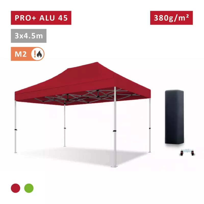 XPTENT - Tonnelle pliante PRO - Alu 45mm 3x4,5m● Bâche 450g/m² Étanche