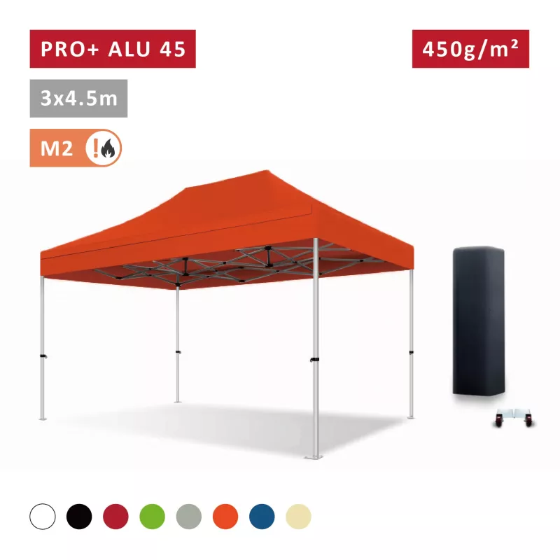 XPTENT - Tonnelle pliante PRO - Alu 45mm 3x4,5m● Bâche 450g/m² Étanche