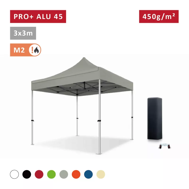 XPTENT - Tonnelle pliante PRO - Alu 45mm 3x3m ● Bâche 450g/m² Étanche