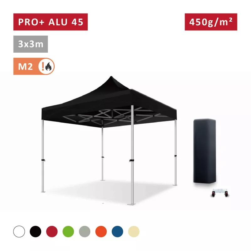 XPTENT - Tonnelle pliante PRO - Alu 45mm 3x3m ● Bâche 450g/m² Étanche