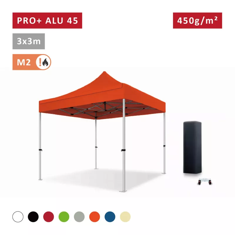 XPTENT - Tonnelle pliante PRO - Alu 45mm 3x3m ● Bâche 450g/m² Étanche