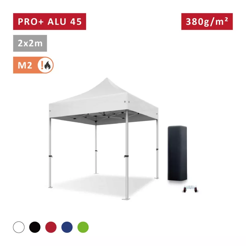 Barnum pliant pro 2X2m Alu 45mm - ultra léger et flexible - technologie XPTENT - toit polyester pvc 380 g/m2