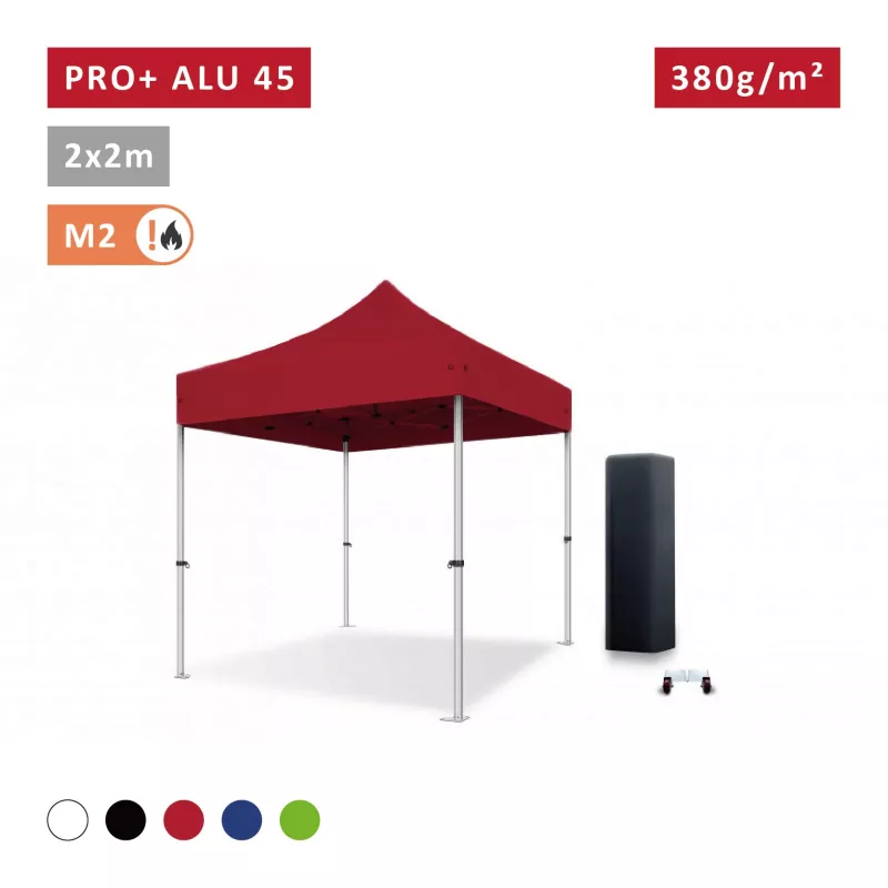 Barnum pliant pro 2X2m Alu 45mm - ultra léger et flexible - technologie XPTENT - toit polyester pvc 380 g/m2