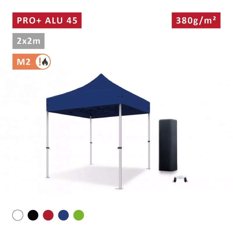 Barnum pliant pro 2X2m Alu 45mm - ultra léger et flexible - technologie XPTENT - toit polyester pvc 380 g/m2