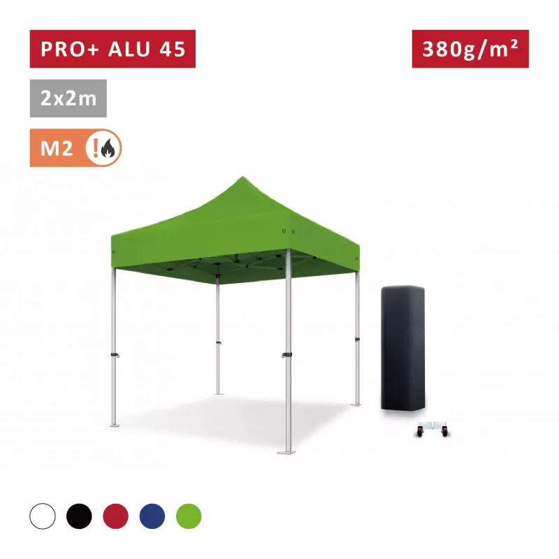 Barnum pliant pro 2X2m Alu 45mm - ultra léger et flexible - technologie XPTENT - toit polyester pvc 380 g/m2