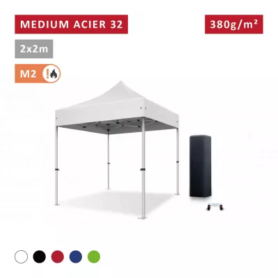 Barnum Acier premium 32 mm 2X2m - toit polyester pvc 380g/m2